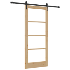 vidaXL Tolóajtó Hardver Készlettel 86x198.5 cm Masszív Fenyő (3332339) építőanyag