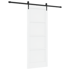 vidaXL Tolóajtó Hardver Szettel Fehér 78x202 cm Szilárd Fenyőfa (3333723) nyílászáró