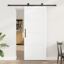 vidaXL tolóajtó szerelvénykészlettel fehér 83x202 cm szilárd fenyő nyílászáró