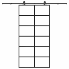 vidaXL tolóajtó vasalatokkal 102x205 cm ESG üveg&alumínium nyílászáró