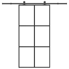 vidaXL tolóajtó vasalatokkal 102x205 cm ESG üveg&alumínium nyílászáró