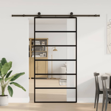 vidaXL tolóajtó vasalatokkal 102x205 cm ESG üveg&alumínium (3332832) nyílászáró