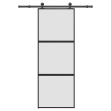 vidaXL tolóajtó vasalatokkal 76x205 cm edzett üveg&Alumínium nyílászáró