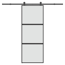vidaXL tolóajtó vasalatokkal 76x205 cm edzett üveg&Alumínium nyílászáró