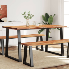 vidaXL tömör akácfa étkezőasztal természetes éllel 140 x 80 x 75 cm bútor