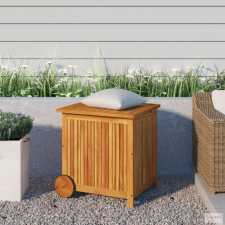 vidaXL Tömör akácfa kerti tárolóláda kerekekkel 60 x 50 x 58 cm kerti tárolás