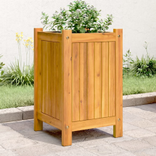 vidaXL tömör akácfa kerti virágtartó béléssel 31 x 31 x 50 cm kerti tárolás