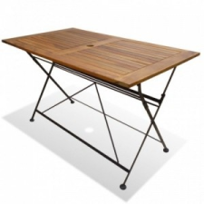 vidaXL Tömör akácfa összecsukható kerti asztal 120 x 70 x 74 cm kerti bútor
