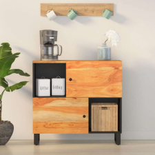 vidaXL tömör akácfa tálalószekrény 2 ajtóval 80 x 33 x 75 cm bútor