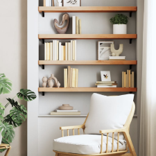 vidaXL tömör bükkfa falipolc 100 x 20 x 4 cm bútor