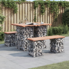 vidaXL tömör duglászfenyő gabion kerti pad 100x70x72 cm kerti bútor