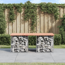 vidaXL tömör duglászfenyő gabion kerti pad 103x44x42 cm kerti bútor