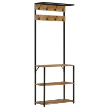 vidaXL tömör durva mangófa fogas cipőtárolóval 68 x 30 x 182 cm bútor