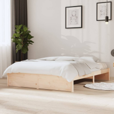 vidaXL tömör fa ágykeret 135 x 190 cm (4FT6 Double) ágy és ágykellék