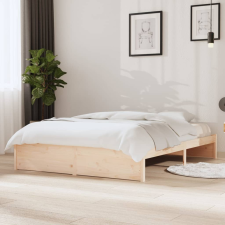 vidaXL tömör fa ágykeret 135 x 190 cm (4FT6 Double) ágy és ágykellék