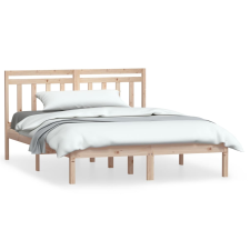 vidaXL tömör fa ágykeret 135 x 190 cm (4FT6 Double) (3100564) ágy és ágykellék