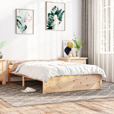 vidaXL tömör fa ágykeret 135x190 cm (4FT6 Double) ágy és ágykellék