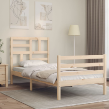 vidaXL tömör fa ágykeret fejtámlával 100 x 200 cm ágy és ágykellék
