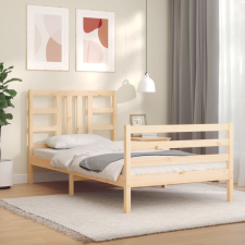 vidaXL tömör fa ágykeret fejtámlával 100 x 200 cm ágy és ágykellék