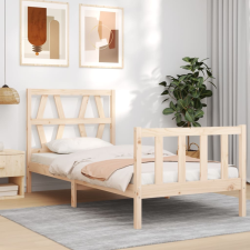 vidaXL tömör fa ágykeret fejtámlával 100 x 200 cm ágy és ágykellék