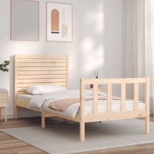 vidaXL tömör fa ágykeret fejtámlával 100 x 200 cm ágy és ágykellék