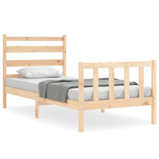 vidaXL tömör fa ágykeret fejtámlával 100 x 200 cm (3192026) ágy és ágykellék