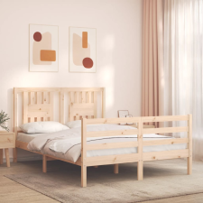 vidaXL tömör fa ágykeret fejtámlával 120 x 200 cm ágy és ágykellék