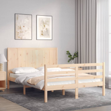 vidaXL tömör fa ágykeret fejtámlával 120 x 200 cm ágy és ágykellék