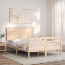 vidaXL tömör fa ágykeret fejtámlával 120 x 200 cm ágy és ágykellék