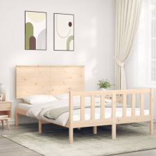 vidaXL tömör fa ágykeret fejtámlával 120 x 200 cm ágy és ágykellék