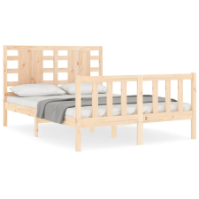 vidaXL tömör fa ágykeret fejtámlával 120 x 200 cm (3192811) ágy és ágykellék