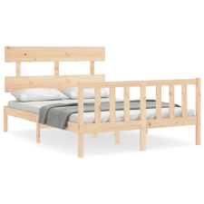 vidaXL tömör fa ágykeret fejtámlával 120 x 200 cm (3193266) ágy és ágykellék