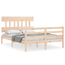vidaXL tömör fa ágykeret fejtámlával 120 x 200 cm (3195151) ágy és ágykellék