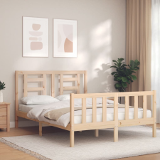vidaXL tömör fa ágykeret fejtámlával 140 x 190 cm ágy és ágykellék