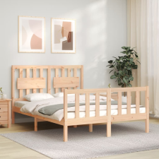 vidaXL tömör fa ágykeret fejtámlával 140 x 190 cm ágy és ágykellék