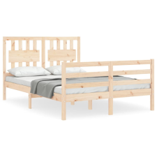 vidaXL tömör fa ágykeret fejtámlával 140 x 190 cm (3194291) ágy és ágykellék
