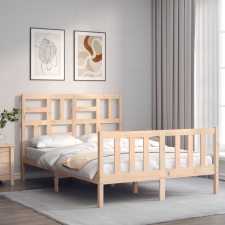 vidaXL tömör fa ágykeret fejtámlával 140 x 200 cm ágy és ágykellék