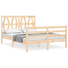 vidaXL tömör fa ágykeret fejtámlával 140 x 200 cm (3194376) ágy és ágykellék