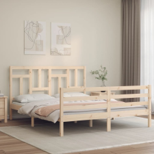 vidaXL tömör fa ágykeret fejtámlával 160 x 200 cm ágy és ágykellék