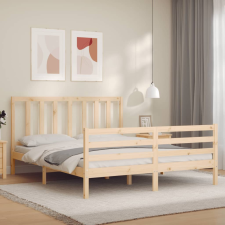 vidaXL tömör fa ágykeret fejtámlával 160 x 200 cm ágy és ágykellék