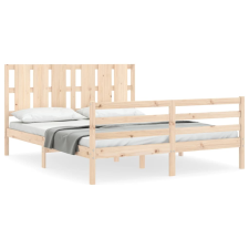 vidaXL tömör fa ágykeret fejtámlával 160 x 200 cm (3194126) ágy és ágykellék
