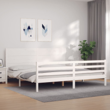 vidaXL tömör fa ágykeret fejtámlával 200 x 200 cm ágy és ágykellék
