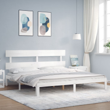 vidaXL tömör fa ágykeret fejtámlával 200 x 200 cm ágy és ágykellék