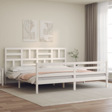 vidaXL tömör fa ágykeret fejtámlával 200 x 200 cm ágy és ágykellék