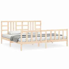 vidaXL tömör fa ágykeret fejtámlával 200 x 200 cm (3191991) ágy és ágykellék