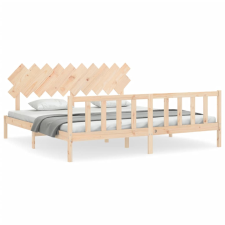 vidaXL tömör fa ágykeret fejtámlával 200 x 200 cm (3193486) ágy és ágykellék