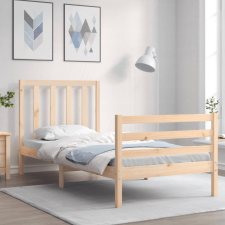 vidaXL tömör fa ágykeret fejtámlával 2FT6 Small Single ágy és ágykellék