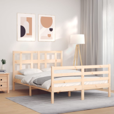 vidaXL tömör fa ágykeret fejtámlával 4FT Small Double ágy és ágykellék