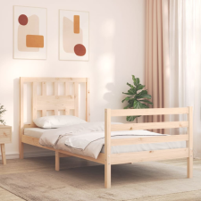 vidaXL tömör fa ágykeret fejtámlával 90 x 200 cm ágy és ágykellék