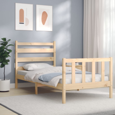vidaXL tömör fa ágykeret fejtámlával 90 x 200 cm ágy és ágykellék